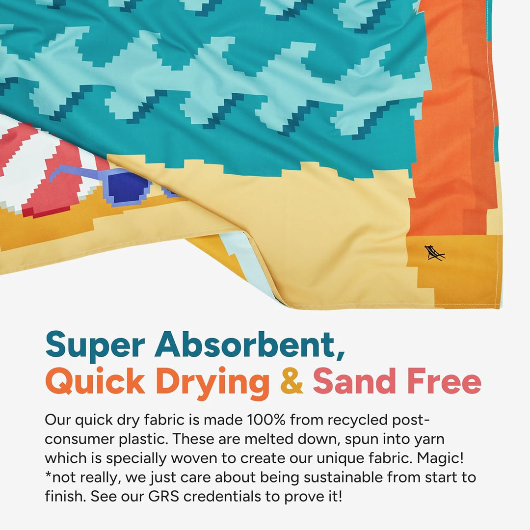 Dock & Bay Strandhandtuch - Schnell trocknende Mikrofaser, ohne Sand - Kompakt, Leicht - 100% recyce