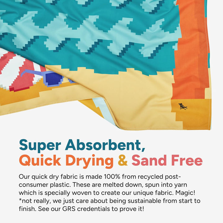Dock & Bay Strandhandtuch - Schnell trocknende Mikrofaser, ohne Sand - Kompakt, Leicht - 100% recyce