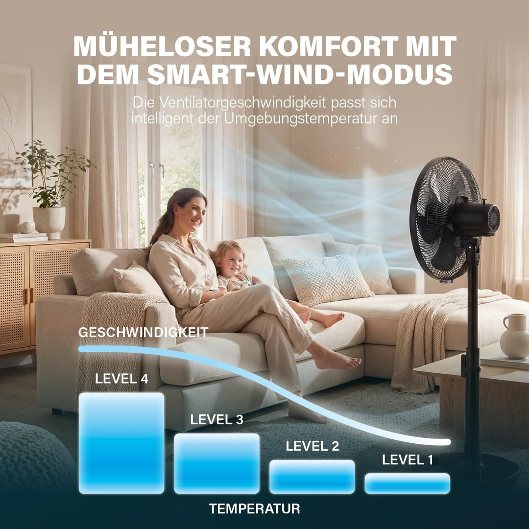 Princess Standventilator - Elegantes Design - 30 W - Leistungsstark, Leise, Energieeffizient - Durch