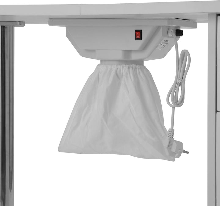 Weisser Maniküre-Tisch mit Schubladen-Staubsammler Handgelenkauflage Armlehne Salon-Home Use Stil E,