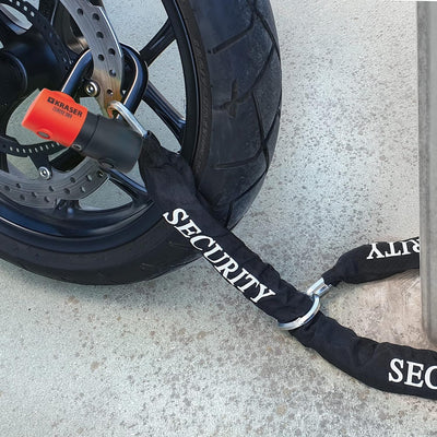 KRASER KR50+120L Motorradkette Diebstahlsicherung + Vorhängeschloss SRA Homologierte Anti-Diebstahl-