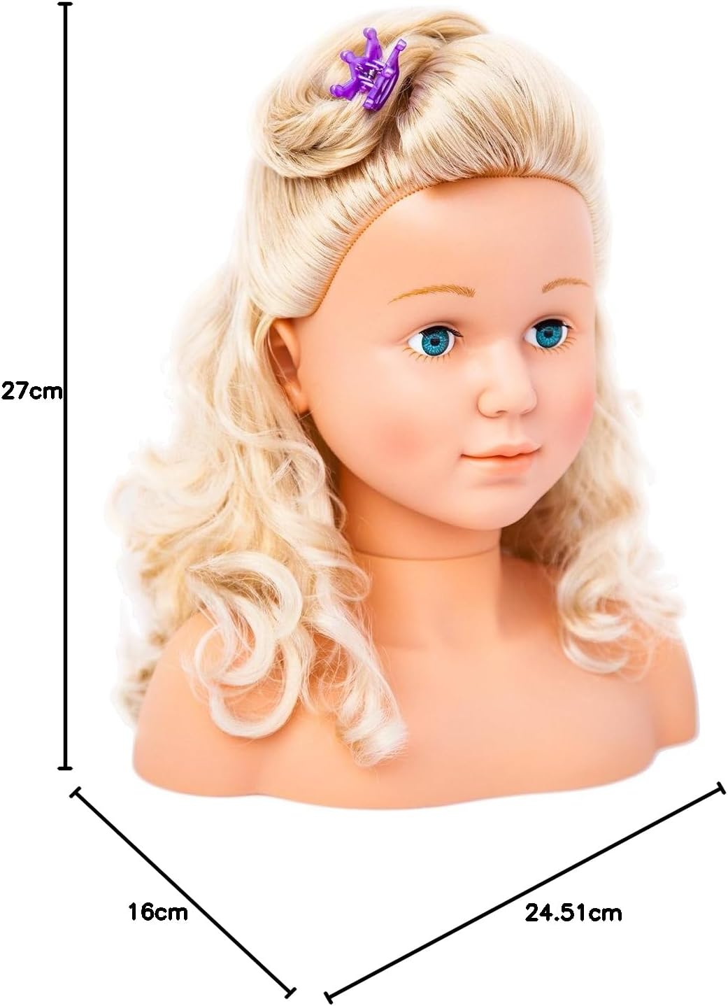 Bayer Design 90005AB Frisierkopf Schminkkopf Super Model mit Kosmetik, 27 cm