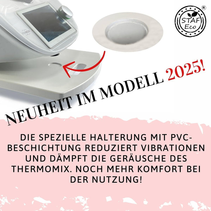 STAFECO® Gleitbrett für Thermomix Holz 100% TM6 TM5 Zubehör Rollbrett Slider müheloses Verschieben &