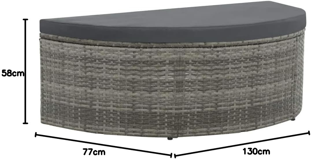 Festnight Polyrattan Gartensofa 2-Sitzer mit Sonnenschirm und Fusshocker |Gartenmoebel Sonneninsel R
