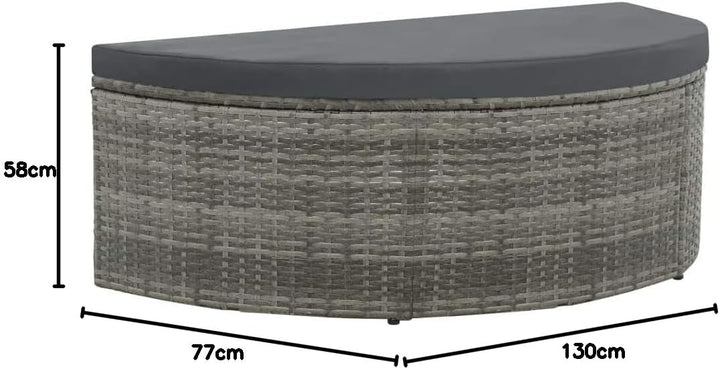 Festnight Polyrattan Gartensofa 2-Sitzer mit Sonnenschirm und Fusshocker |Gartenmoebel Sonneninsel R
