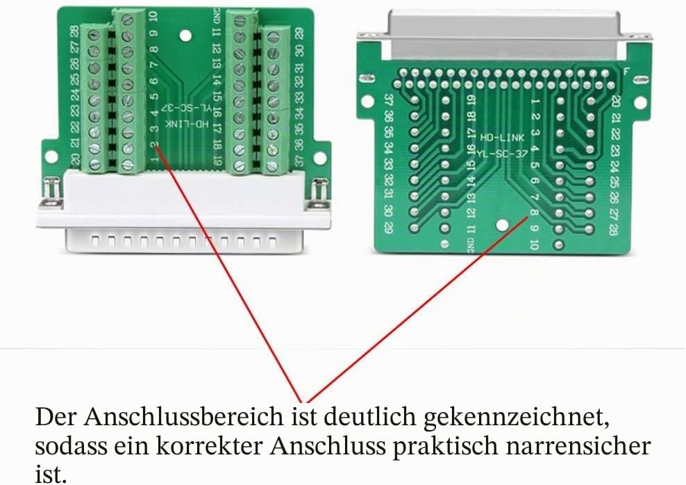 PENGLIN Thinner DB37 Solderless RS232 D-SUB Serial to 37-pin Port Terminal Stecker Adapterverbinder