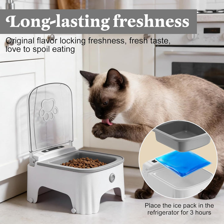 Automatischer Infrarot-Sensor Futternapf, 500ml Futterautomat Katze Mit Sensor Und 99 Stunden Timer,