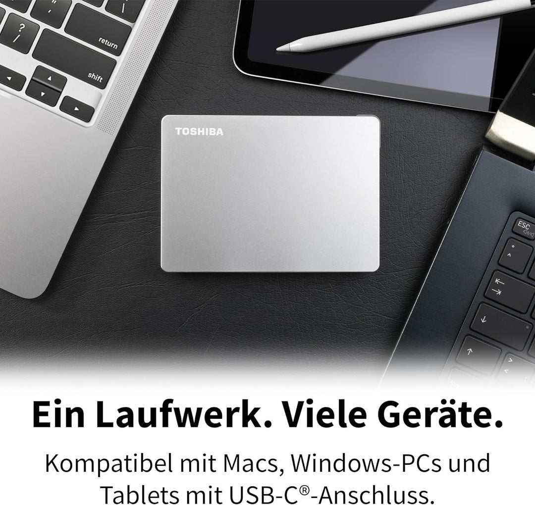 Toshiba 1TB Canvio Flex Portable External Hard Drive for Mac, Windows PC and Tablet use, compatible