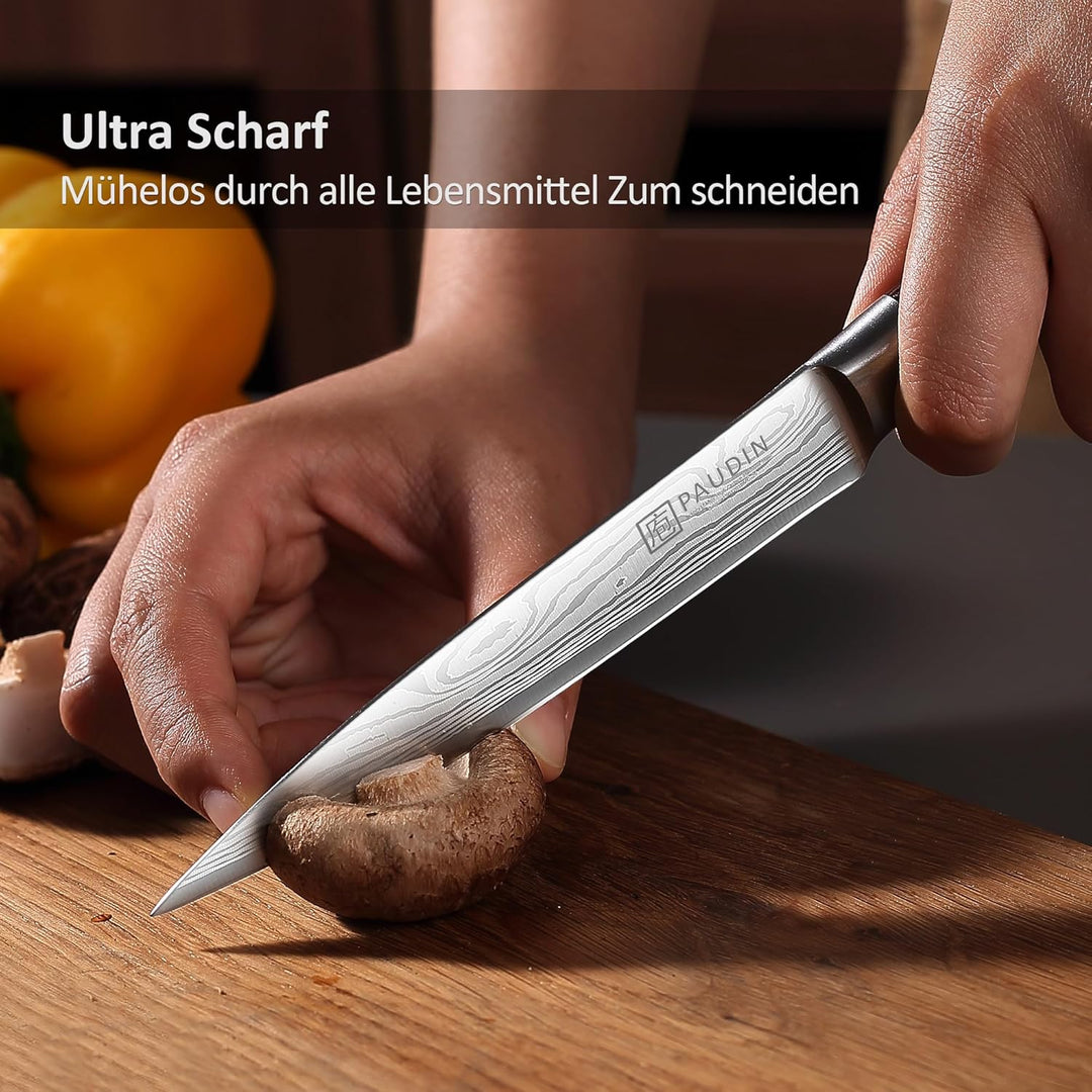 PAUDIN Kochmesser Allzweckmesser Profi 13cm Scharf Küchenmesser Chefmesser aus rostfreiem Deutscher