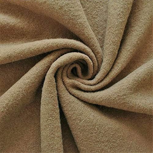 STOFFKONTOR Walkloden Wollstoff Meterware, 100% Wolle, Farbe Camel, Isolierend & Beidseitig verwendb