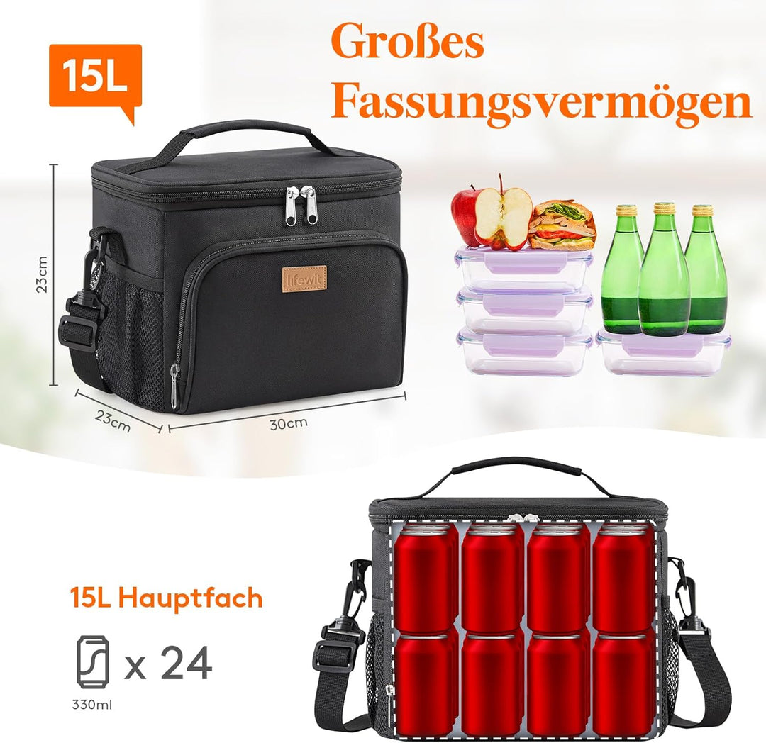 Lifewit Isolierte Kühltasche, Wiederverwendbare Lunchtasche, Tragbare Kühlbox, weiche Tragetasche, a