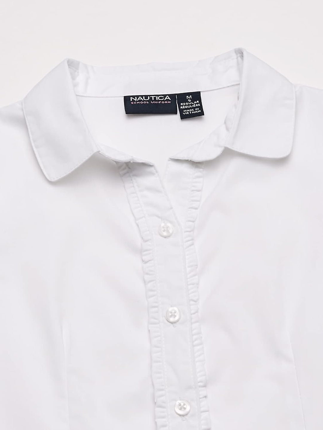 Nautica Mädchen Short Sleeve Blouse Hemd Medium (8/10) Weiss, Medium (8/10) Weiß