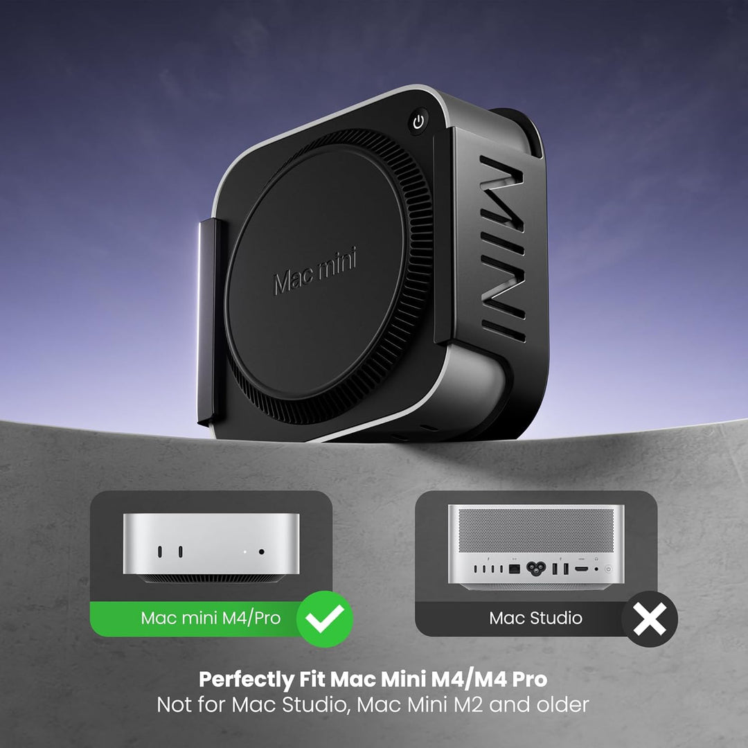 Fasgear ABS Plastik VESA Halterung für Mac-mini M4 /Pro 2024,Halterung Unter Schreibtisch ohne Bohre