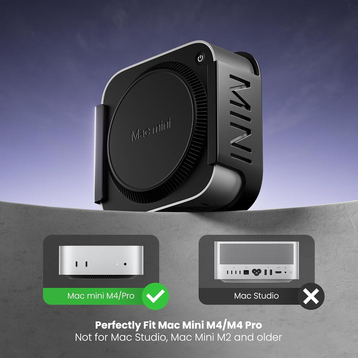 Fasgear ABS Plastik VESA Halterung für Mac-mini M4 /Pro 2024,Halterung Unter Schreibtisch ohne Bohre