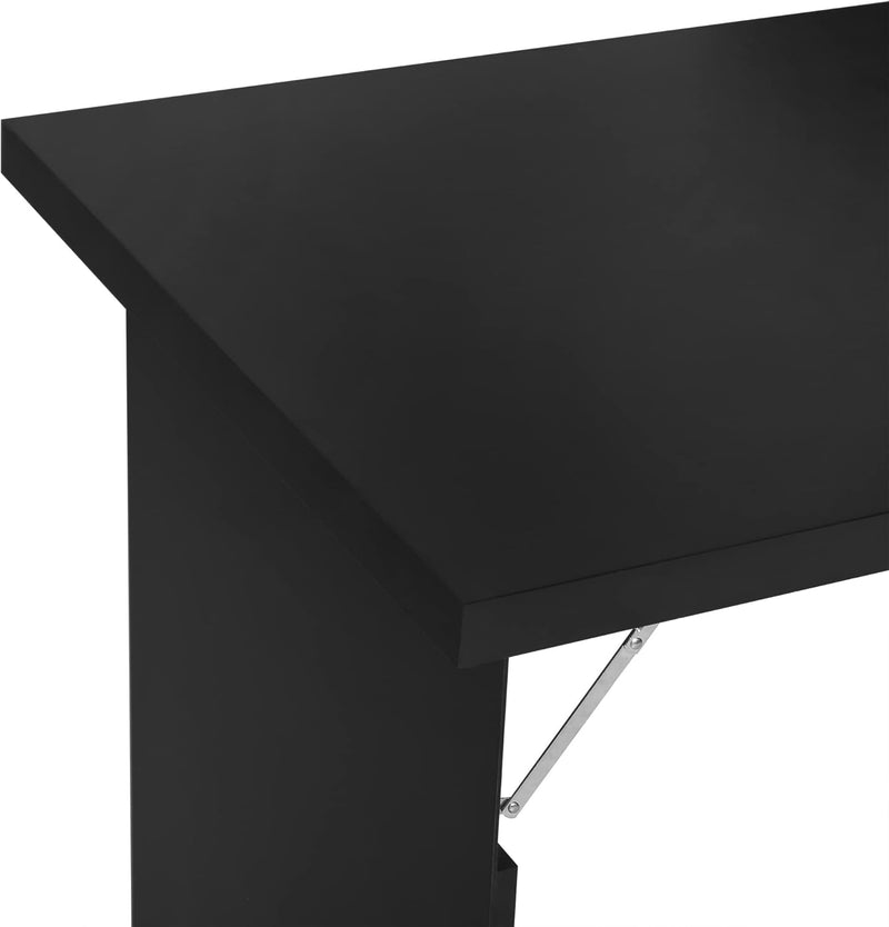 HOMCOM Wandtisch Wandklapptisch Klappschreibtisch mit Tafel Klappbarer Computertisch für Büro Schwar