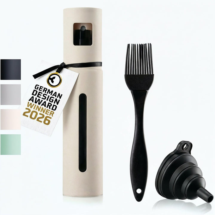 Schmidt & Kramer Ölsprüher I hochwertige Öl-Sprühflasche aus Edelstahl & Glas, für gesundes Kochen I