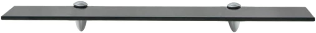 vidaXL Wand Regal Glasregal Glasboden Glasablage Badregal Schwarz 60x10 cm 8 mm Schwarz 60 x 10 cm,
