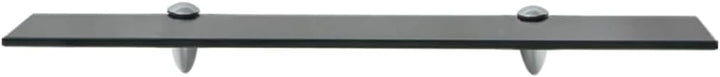 vidaXL Wand Regal Glasregal Glasboden Glasablage Badregal Schwarz 60x10 cm 8 mm Schwarz 60 x 10 cm,