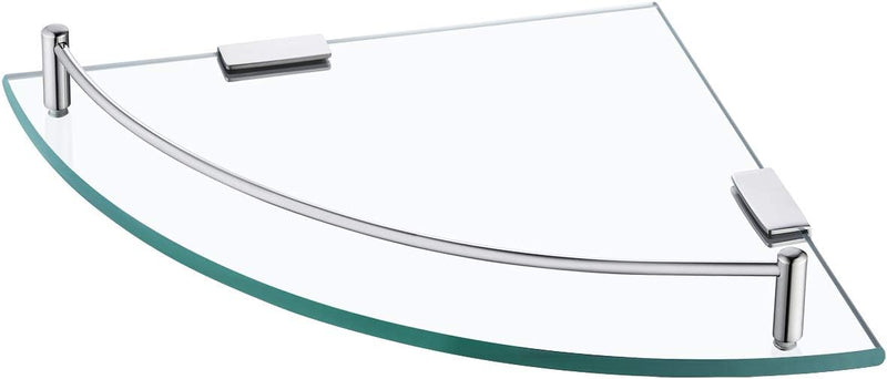 KES Duschablage Ecke Eckregal Duschregal Glasregal Duschablage Glas 7 MM Hartglas Wandregal Badregal