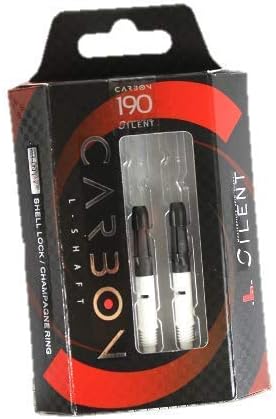 LSTYLE Dart Shafts: L-Shaft Carbon Silent - Spinning Dart Stems - Champagne Rings Included 190 Weiss