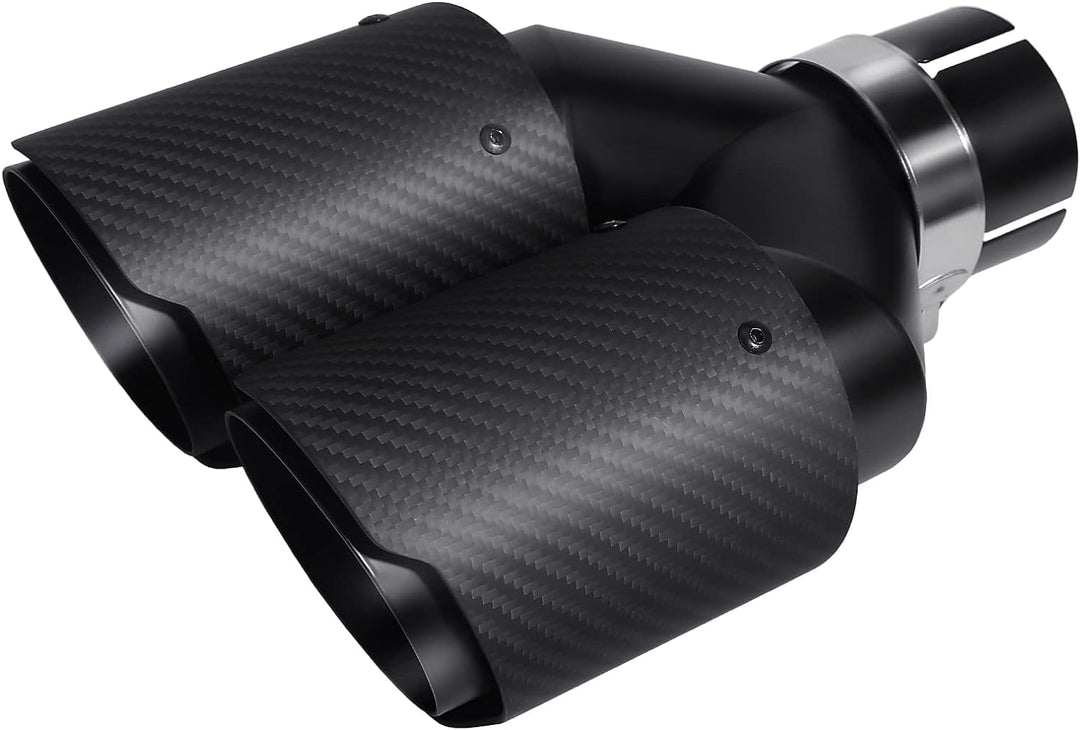 Krtopo 63mm Doppelschalldämpfer Spitze Carbon Auto Auspuffrohr Heckspitze Heckspitze Einlass 2,5" Au