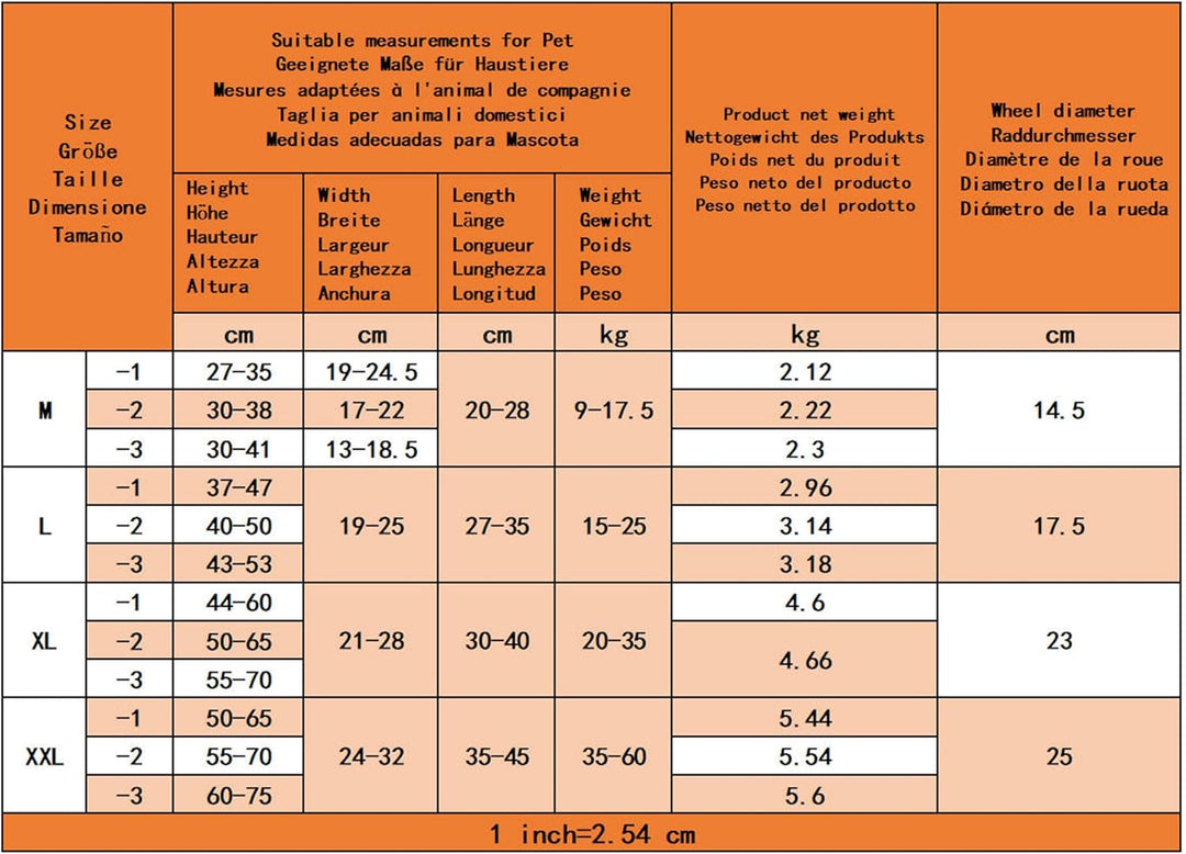 Einstellbare Hunde-Rollstuhl Cart für Schwache Hinterbeine, Rehabilitation & Training, Fit für Haust