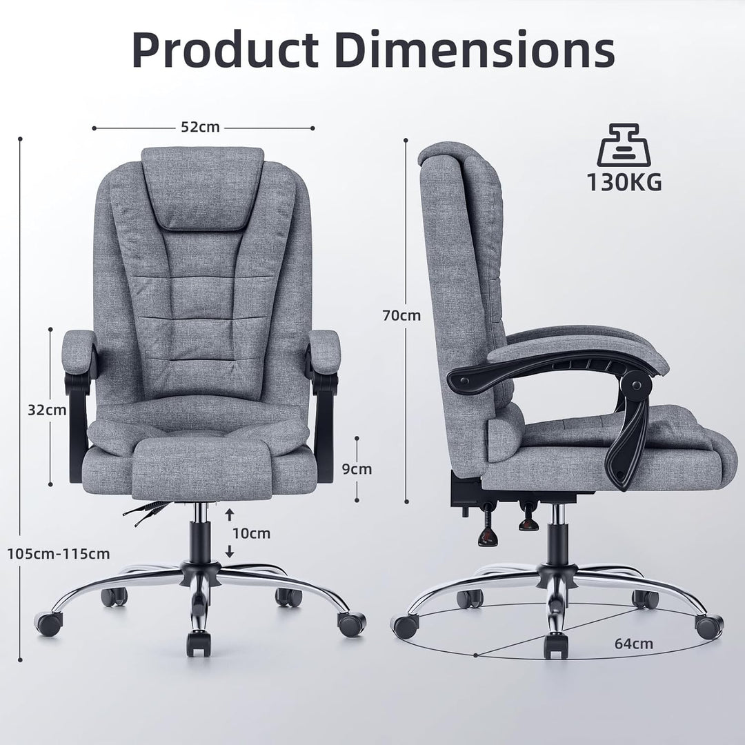 rattantree Chefsessel Bürostuhl, Schreibtischstuhl, Ergonomisch Computerstuhl mit Gepolsterter Armle