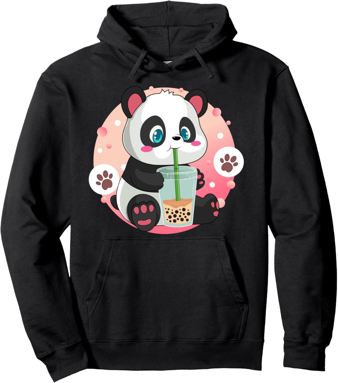 Panda Boba Tea Bubble Tea Anime Kawaii Neko Pullover Hoodie