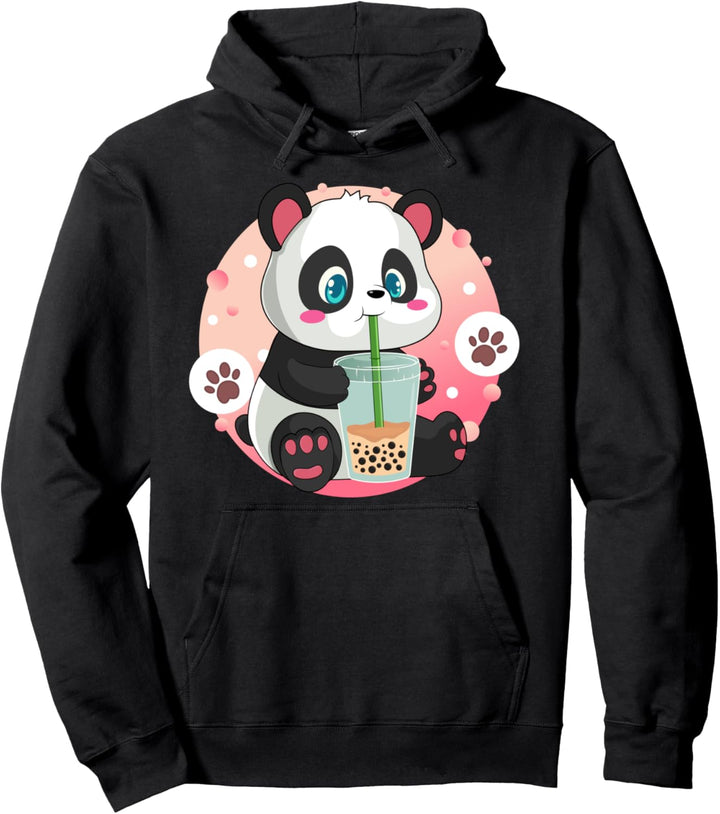 Panda Boba Tea Bubble Tea Anime Kawaii Neko Pullover Hoodie
