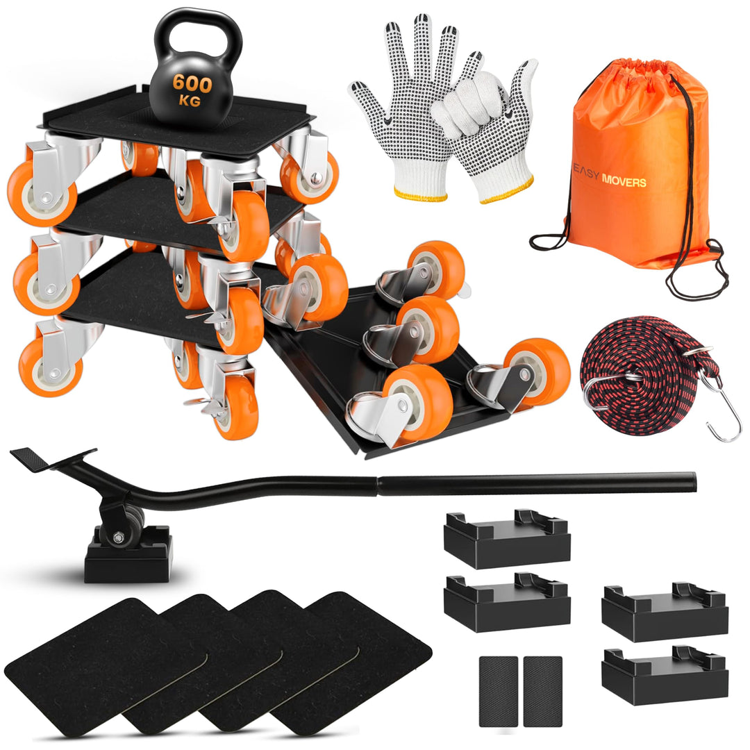 Transportroller Set 600kg mit Möbelheber für schwere Möbel &amp; Umzug