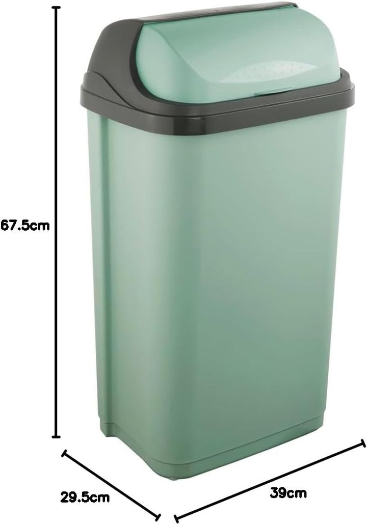 keeeper Abfallbehälter mit Rolldeckel, 50 l, 39 x 29,5 x 67,5 cm, Rasmus, Grün (Nordic Green) Nordic