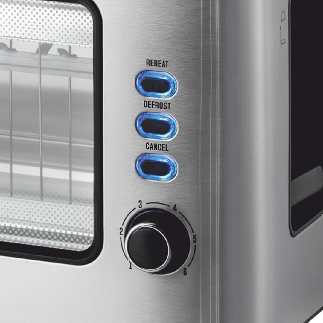 HAEGER Fenster-Toaster – 1 extra breite Öffnung, 1000 W, 6 Temperaturen, Edelstahl