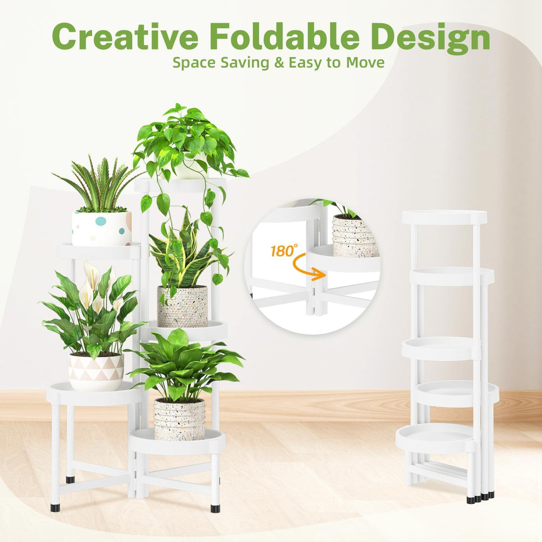 iDavosic.ly Pflanzenständer Metall Kunststoffe mit 5 Ebenen, Blumenständer Plant Stand Indoor Outdoo
