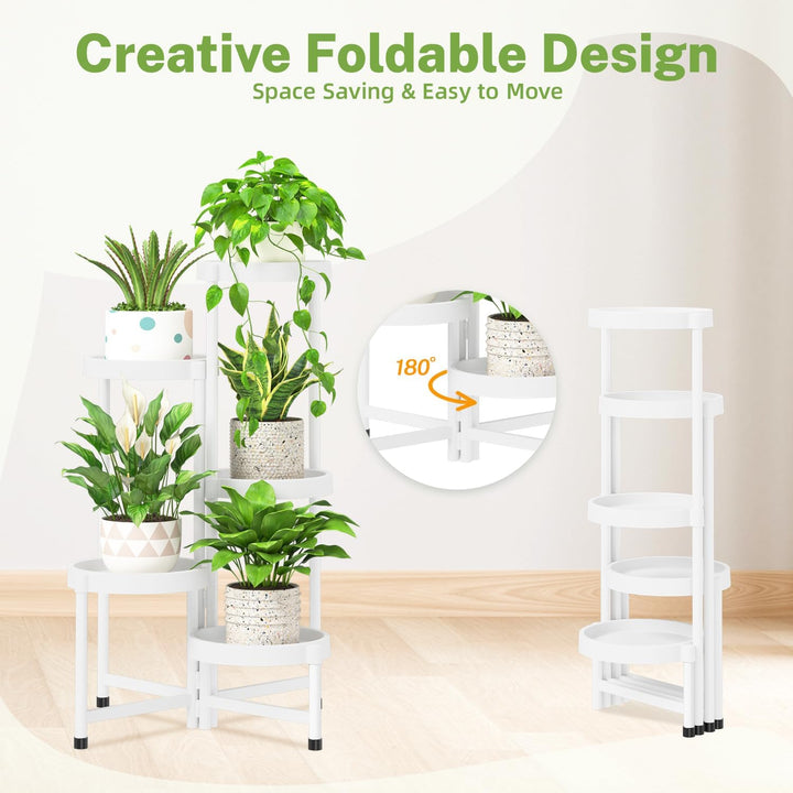 iDavosic.ly Pflanzenständer Metall Kunststoffe mit 5 Ebenen, Blumenständer Plant Stand Indoor Outdoo