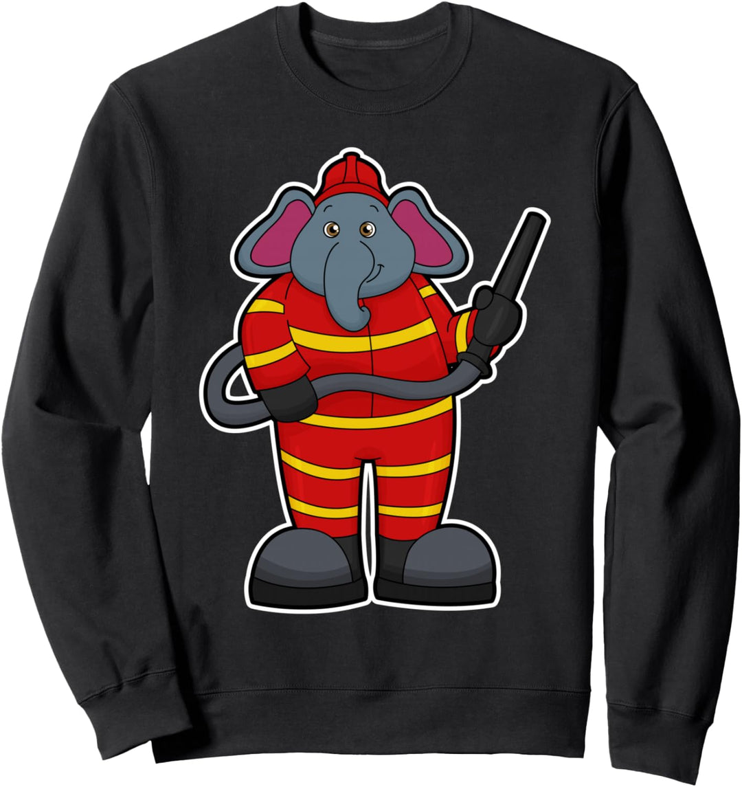 Elefant Feuerwehrmann Feuerwehrschlauch Feuerwehr Sweatshirt