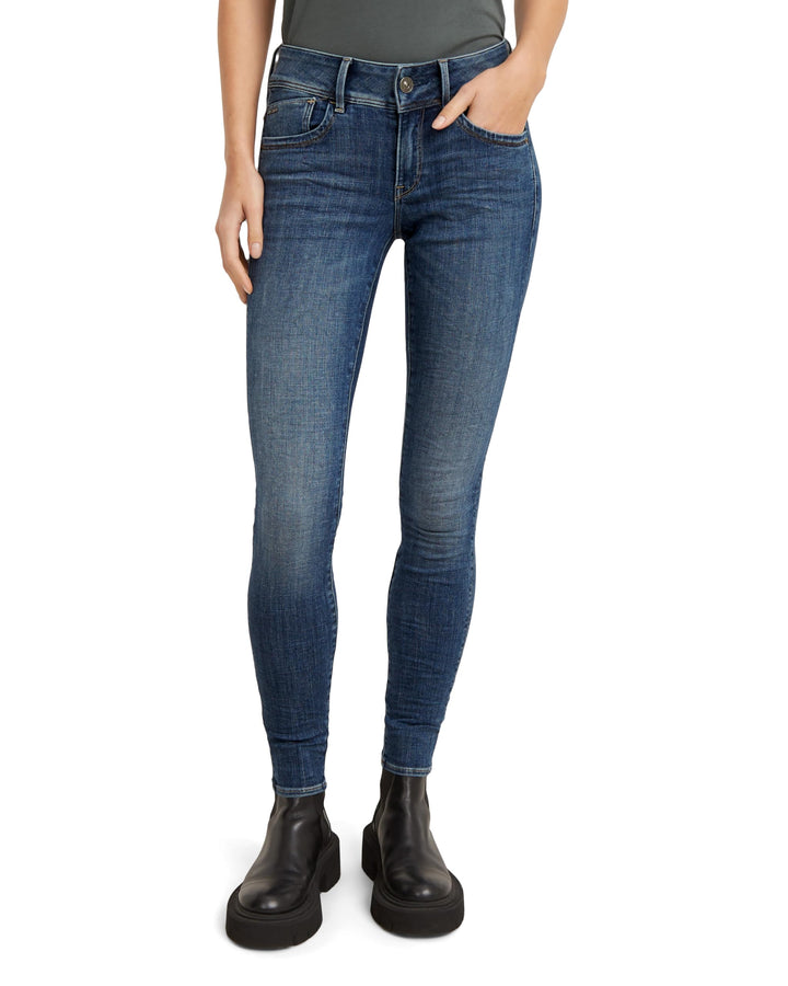 G-STAR Damen Lynn Mid Waist Skinny Jeans 23W / 28L Blau (Faded Blue D15266-9136-a889), 23W / 28L Bla