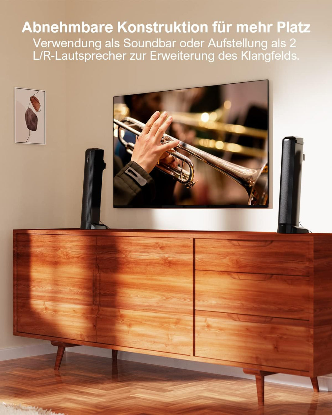 ULTIMEA 2.2-Kanal Soundbar für TV Geräte, teilbare 2-in-1 Soundbar für Fernseher, Bluetooth 5.3 TV-S