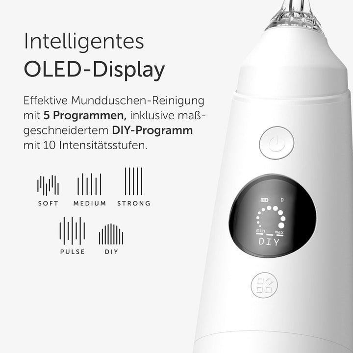 Wondersmile Munddusche PRO - Testsieger 2024-100 Tage risikofrei testen - SmoothFlow-Technologie für