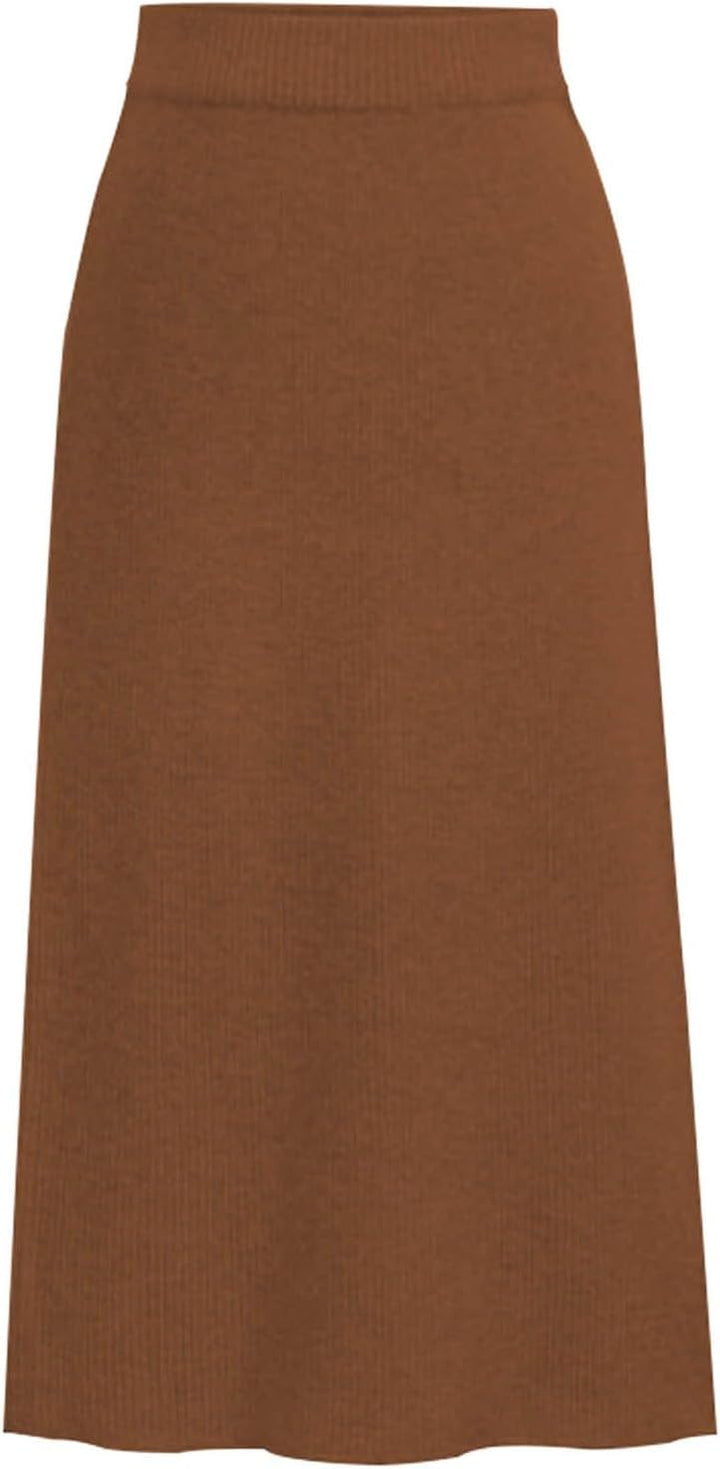 Generisch 2025 mittellanger Wollrock Dicker Rock Real 12 Kaffee XL, Kaffee XL