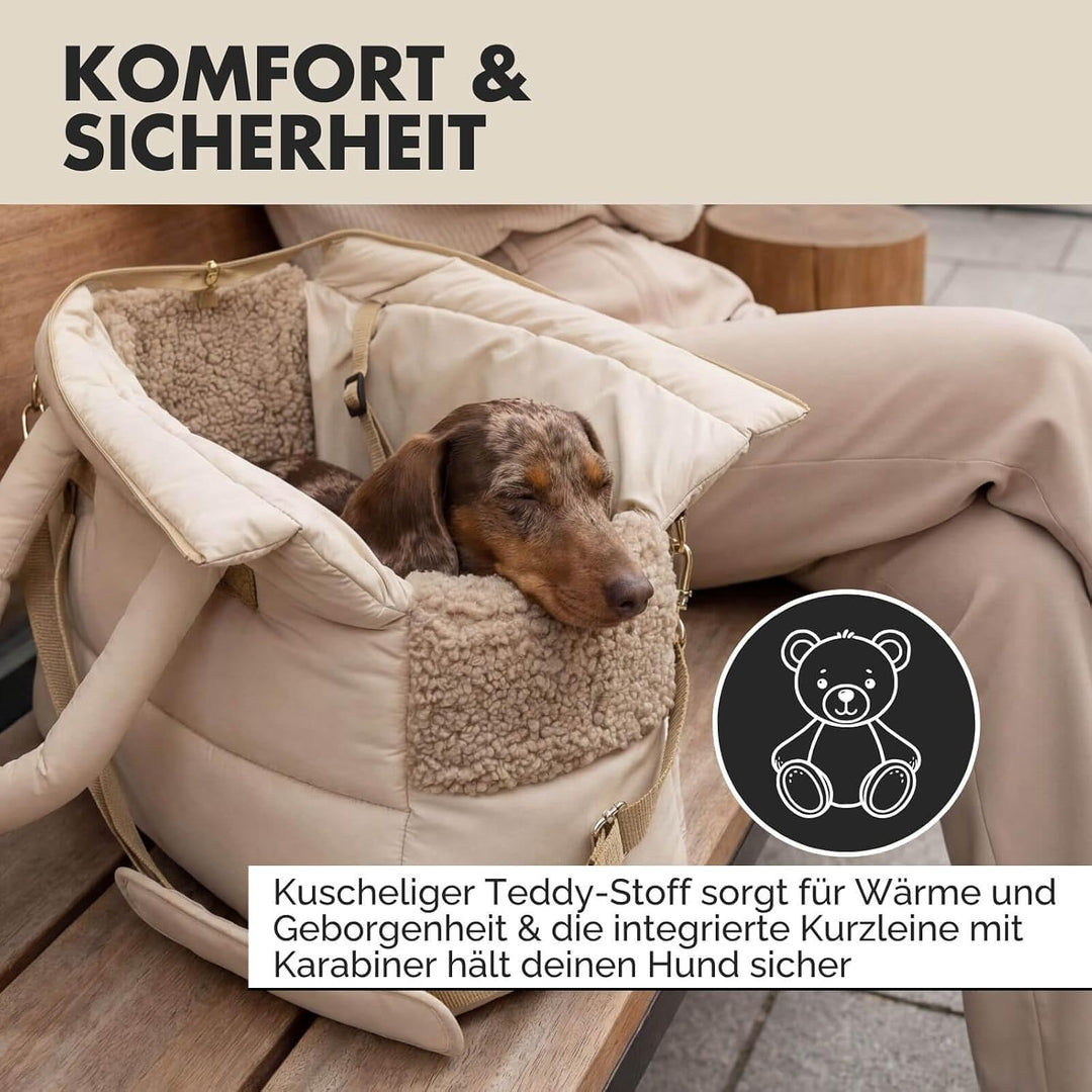 Hundetragetasche SARA | stilvolle Hundetragetasche für kleine Hunde | Wind- & wasserabweisend | Tedd