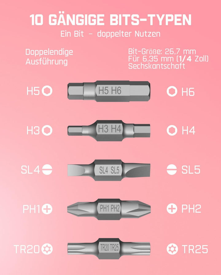 Fanttik NEX S1 Capsule 3,7V Akkuschrauber, 5Nm Max Akku Schraubendreher, 320 Umdrehungen, S2 Magnetb