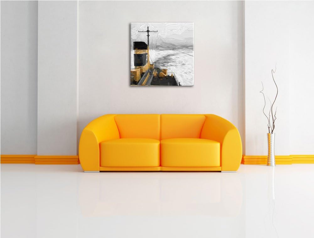 Pixxprint Grosses Schiff 70x70cm Leinwandbild Wandbild Kunstdruck, 70x70