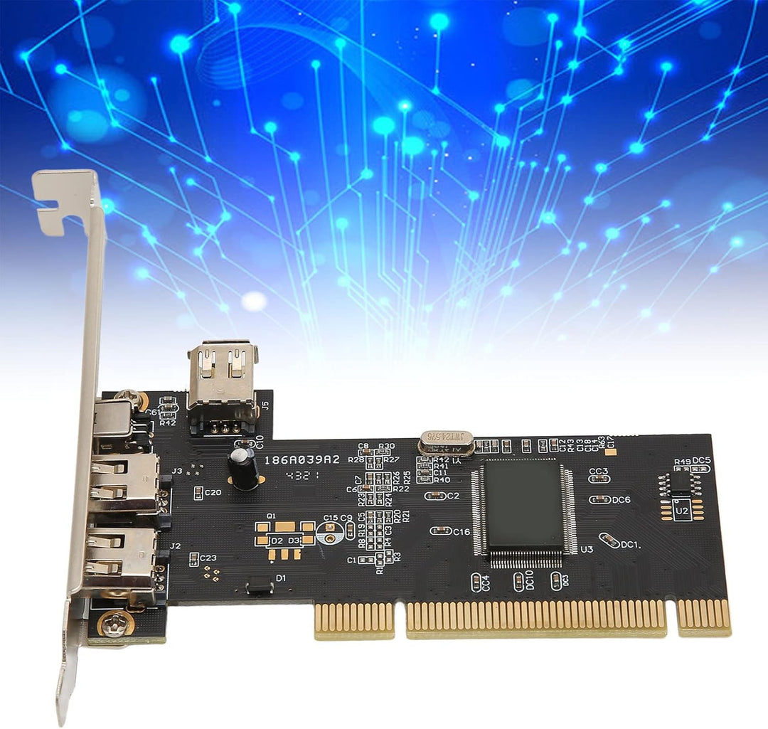 1394 Firewire-Karte, PCIe 3-Port-Erweiterungskarte, mit 1 Lane PCI Express mit 2,5 GB/s Vollduplex-K
