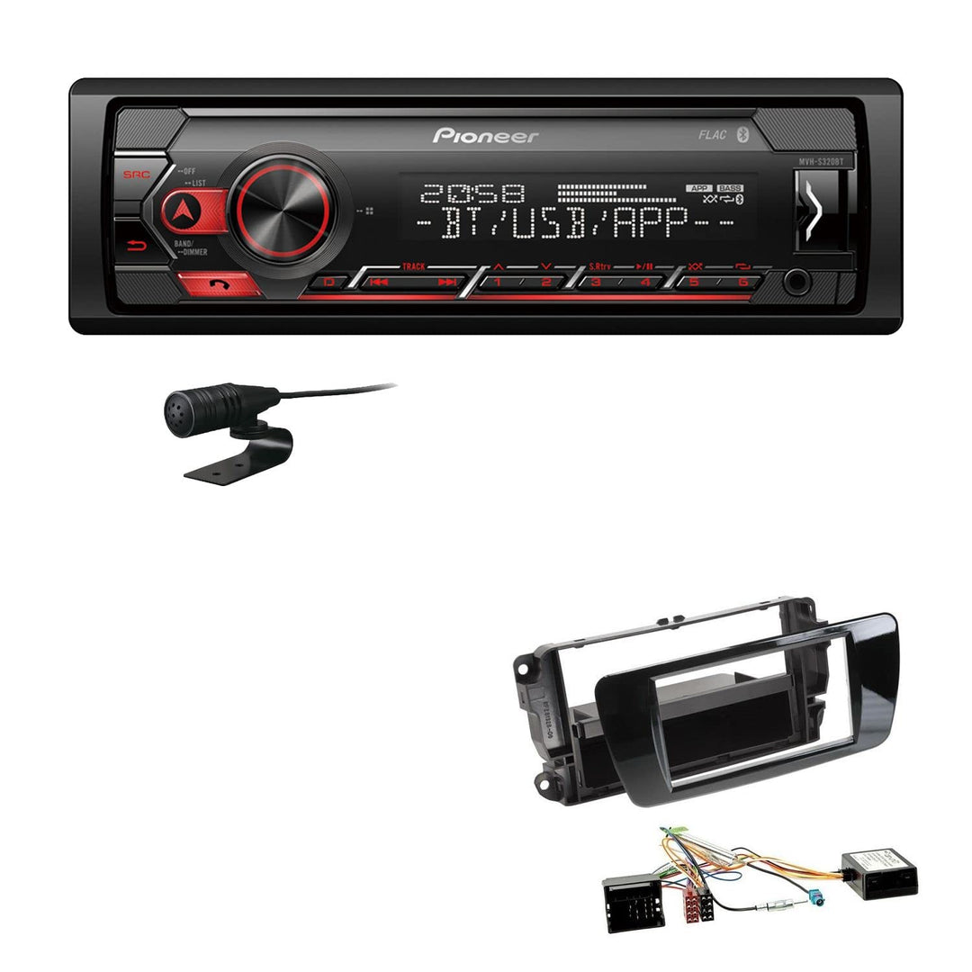 Pioneer MVH-S320BT 1-DIN Bluetooth Autoradio USB FLAC Spotify mit Einbauset passend für Seat Ibiza I