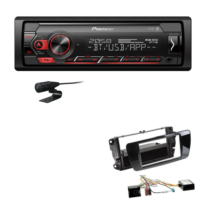 Pioneer MVH-S320BT 1-DIN Bluetooth Autoradio USB FLAC Spotify mit Einbauset passend für Seat Ibiza I