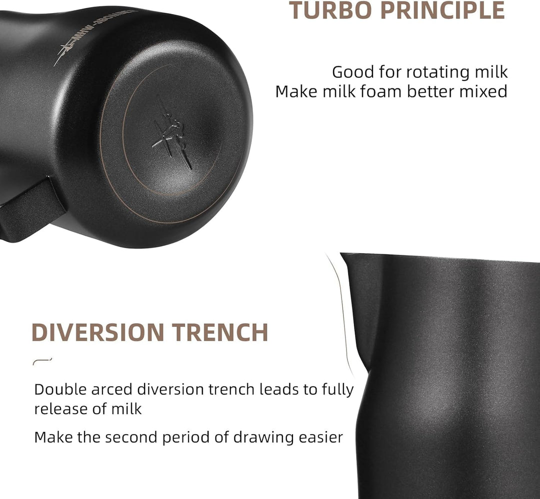 MHW-3BOMBER 450ml(15oz) Milchkännchen Milchkanne Profi, 15oz Milchkännchen Edelstahl für Espresso, C