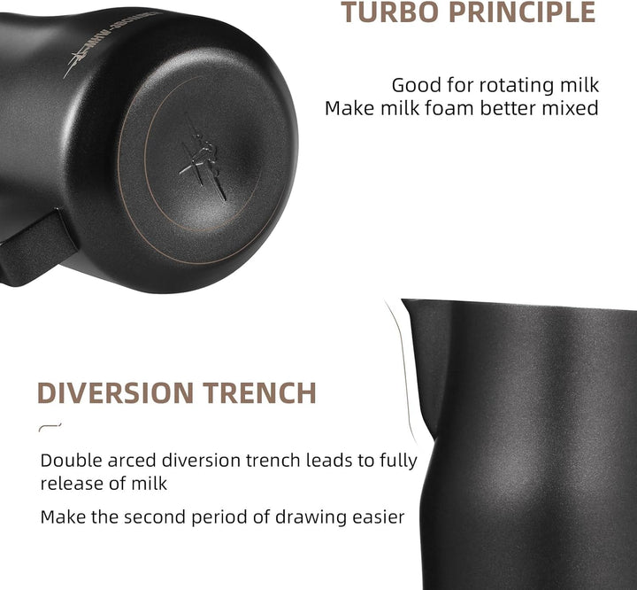 MHW-3BOMBER 450ml(15oz) Milchkännchen Milchkanne Profi, 15oz Milchkännchen Edelstahl für Espresso, C