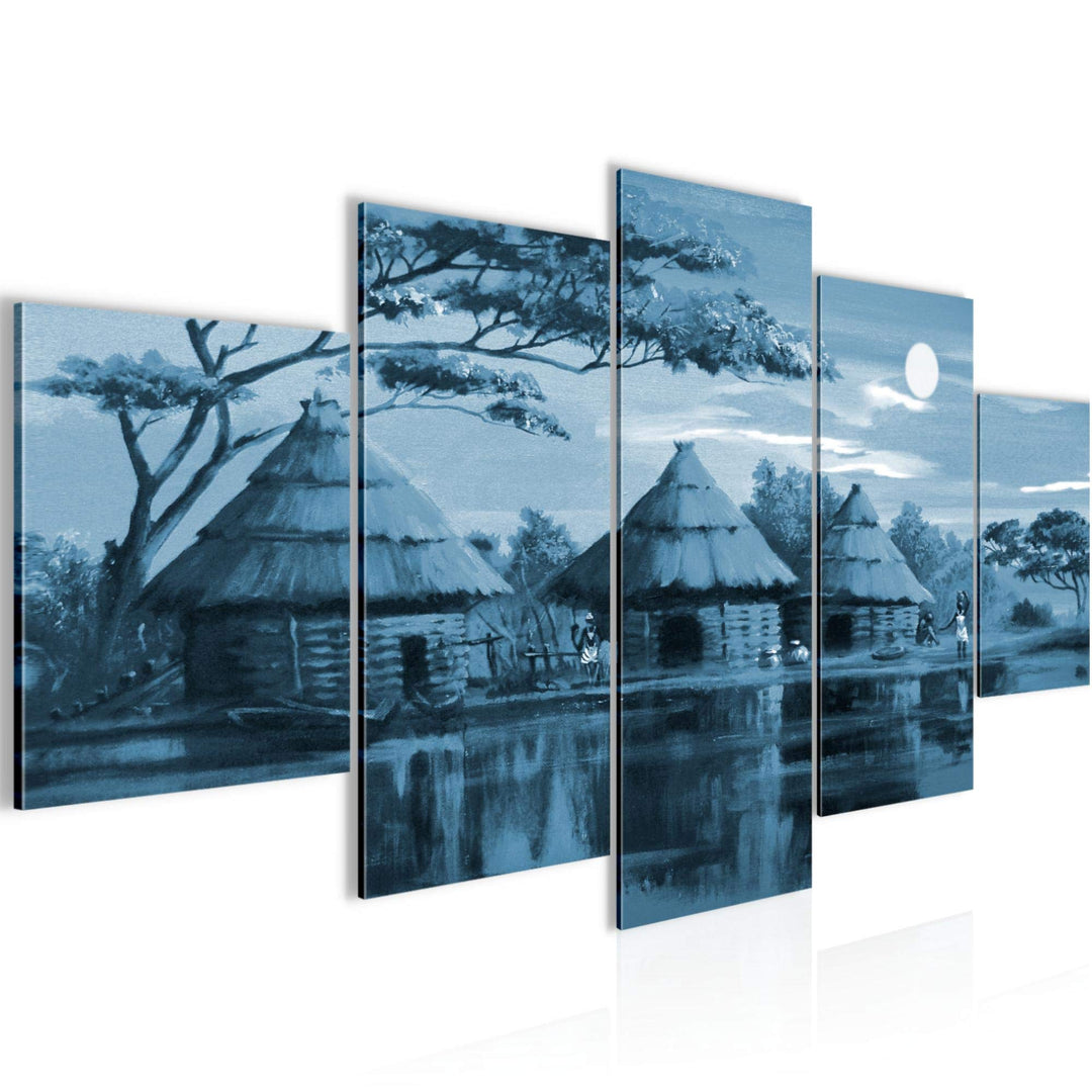 Runa Art Wandbilder Afrika Massai 5 Teilig Bild auf Vlies Leinwand Deko Wohnzimmer Schlafzimmer Sonn