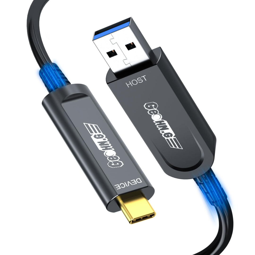 Glasfaser USB A auf USB C Kabel 10M, 10Gbps USB 3.1 High-Speed Datenübertragung Aktives Optisches US