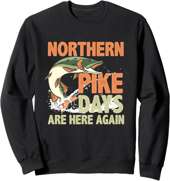 Lustig Hecht Angeln Süsswasserfisch Grafik Angler Sweatshirt